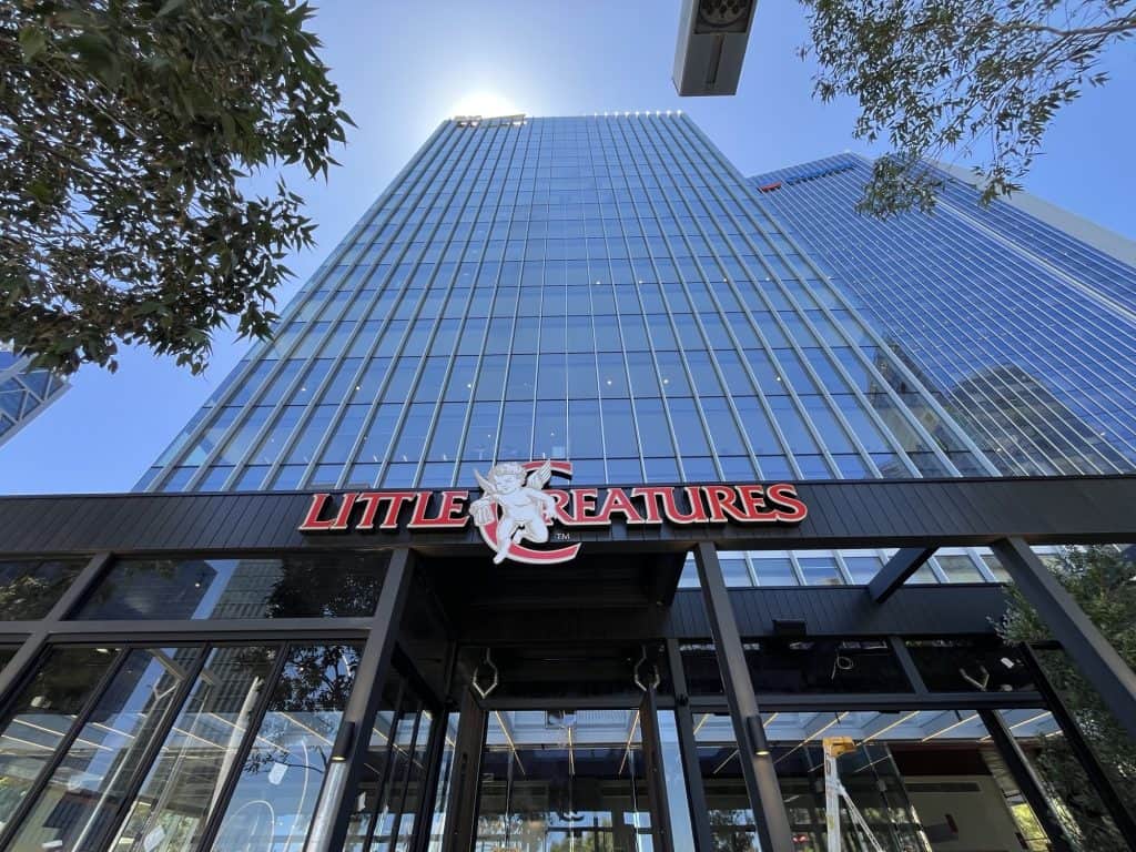 Little Creatures frontage at Elizabeth Quay in Perth